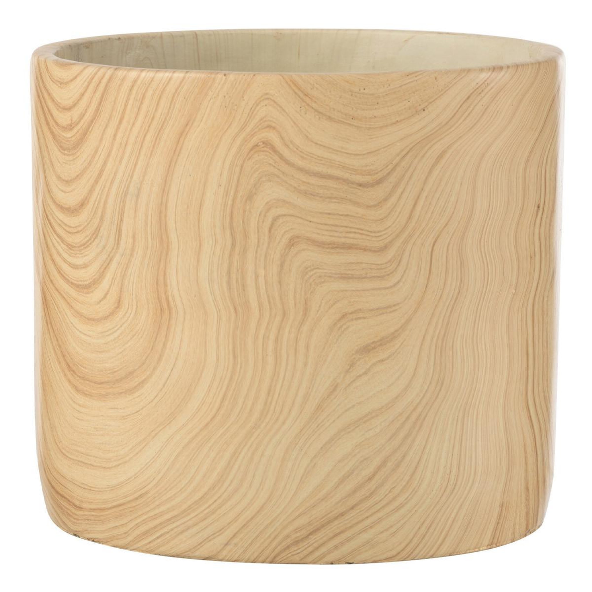 J-LINE Cache-Pot Déco en Ciment  Forêt  21cm Beige
