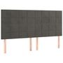 Voir la diapositive 4 : VIDAXL Tete de lit a LED Gris fonce 200x5x118/128 cm Velours