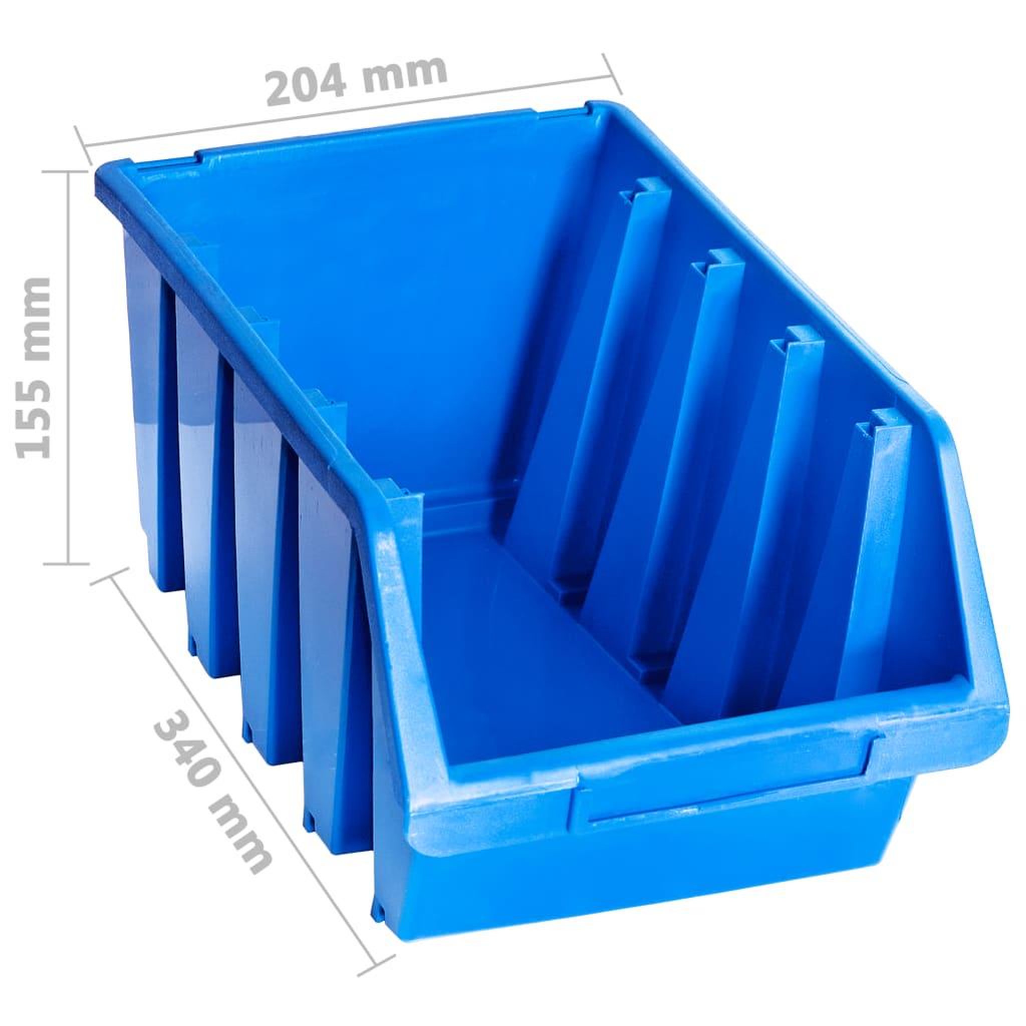 Voir la diapositive 4 : VIDAXL Bacs de rangement empilables 14 pcs bleu plastique
