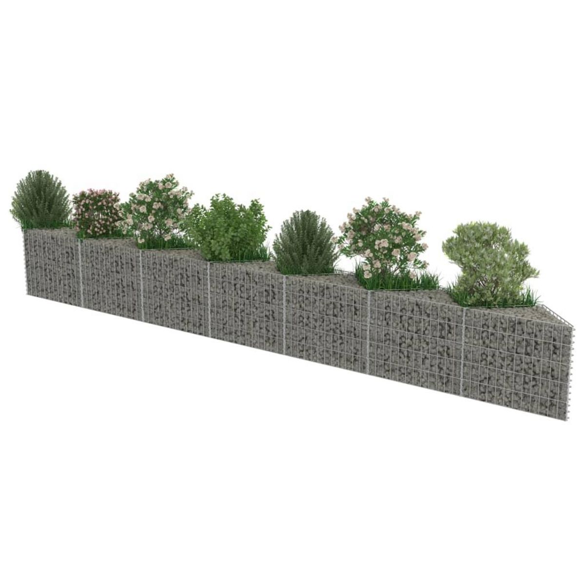 VIDAXL Mur de gabion Acier galvanise 450x30x50 cm