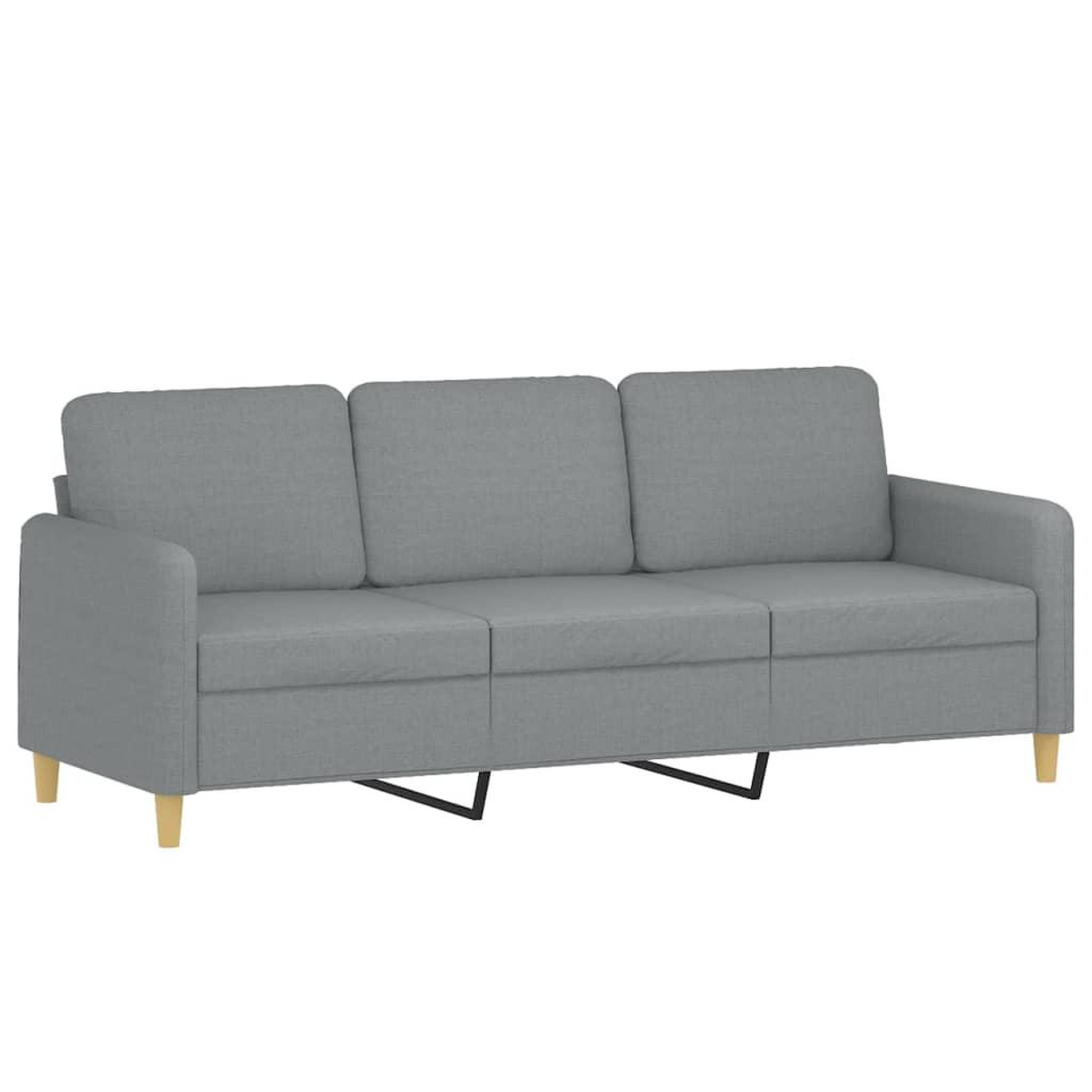 Voir la diapositive 4 : VIDAXL Canape 3 places avec oreillers gris clair 180 cm tissu