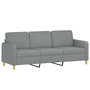 Voir la diapositive 4 : VIDAXL Canape 3 places avec oreillers gris clair 180 cm tissu