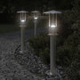 Voir la diapositive 1 : VIDAXL Lampadaires d'exterieur 3 pcs argente 60 cm acier inoxydable