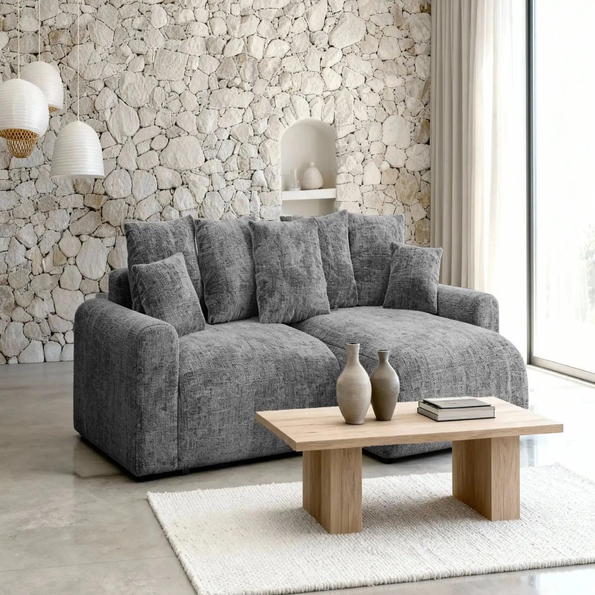 Voir la diapositive 6 : CASANOVA PARIS Oli - canapé d'angle convertible tissu chenille 4 places