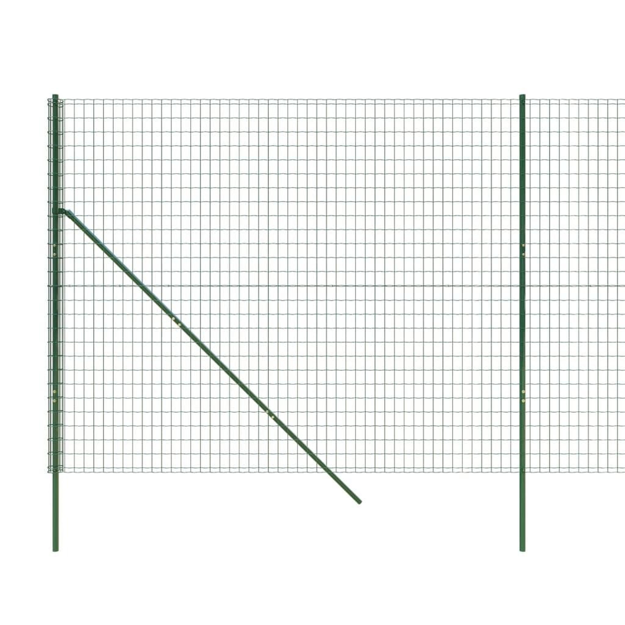 Voir la diapositive 4 : VIDAXL Cloture en treillis metallique vert 2x25 m acier galvanise