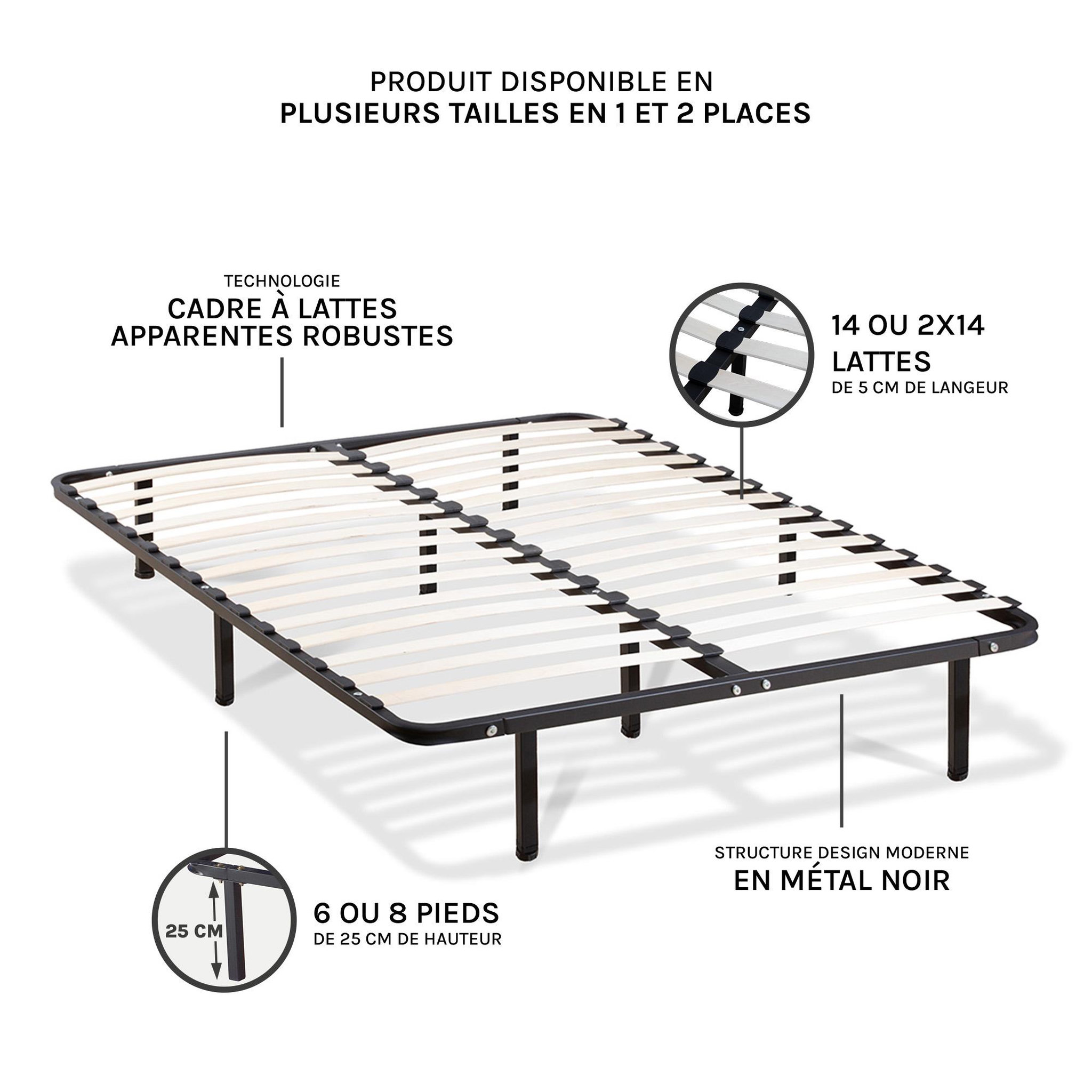 Voir la diapositive 6 : OLYMPE LITERIE Olympe literie | ensemble venus | matelas mousse haute densité + sommier métal