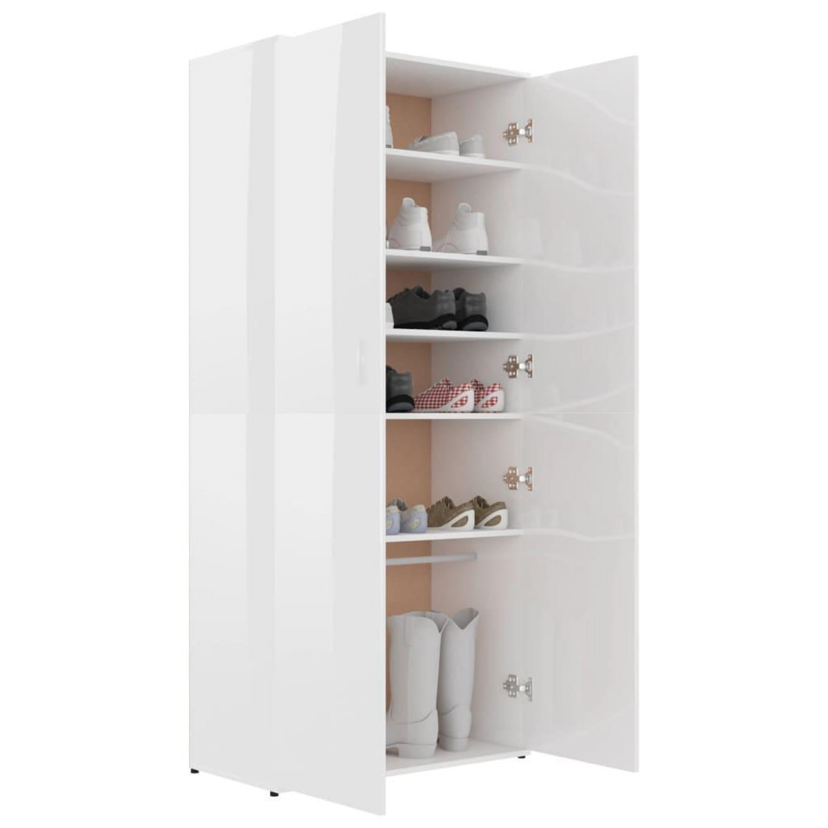 VIDAXL Armoire a chaussures Blanc brillant 80x39x178cm Bois ingenierie