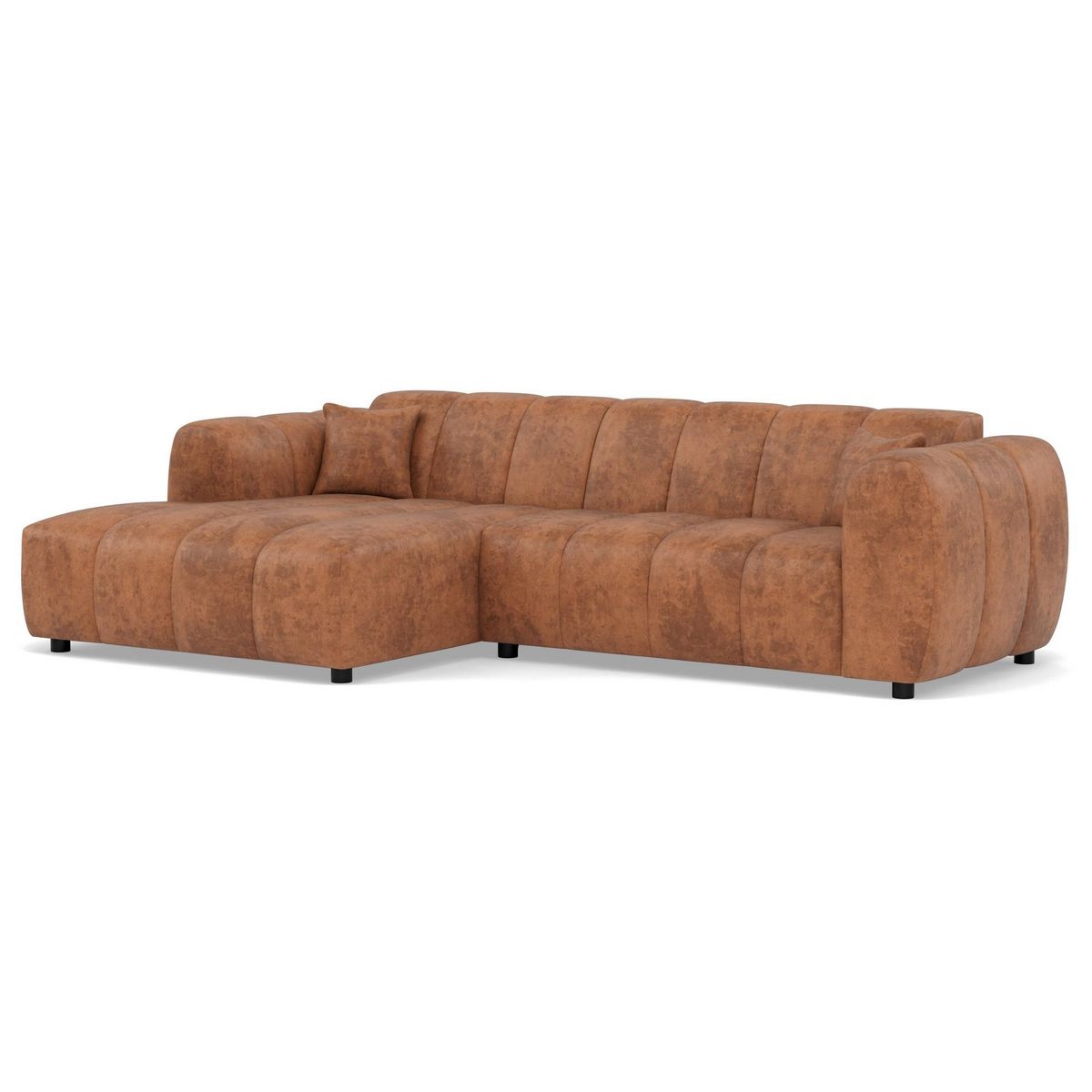 LISA DESIGN Curtis - canapé d'angle gauche 4 places en simili