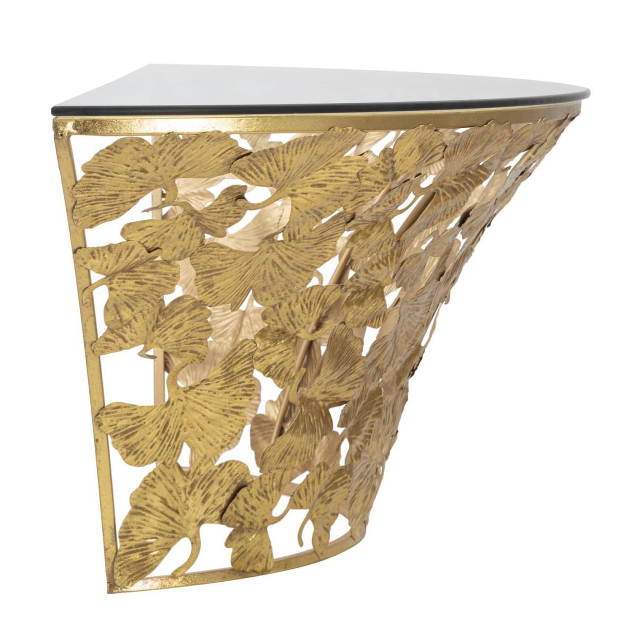 Voir la diapositive 4 : Paris Prix Console murale design  leaves  120cm or