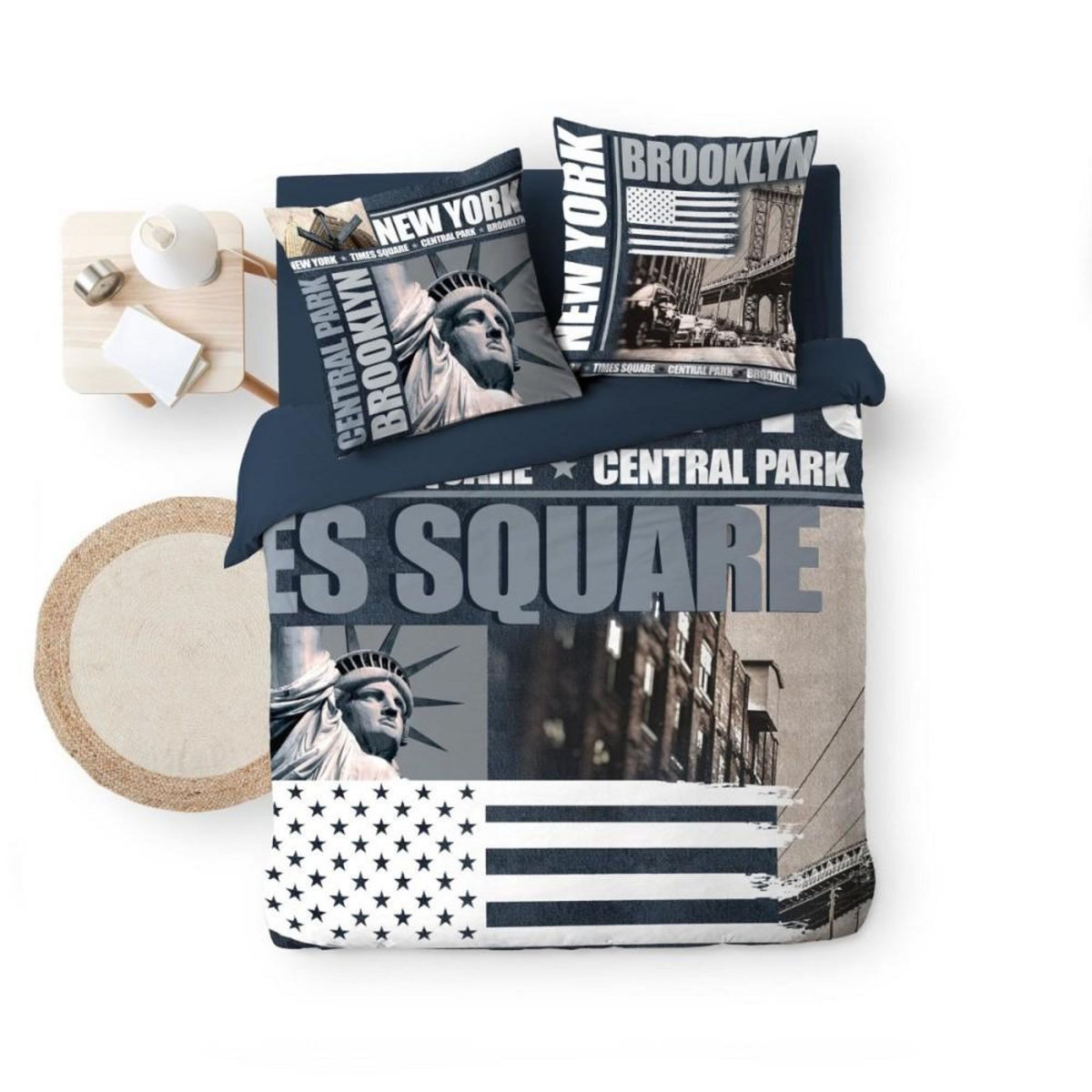 Douceur d'Intérieur Housse de couette 240x220 + 2 taies BROOKLYN 100% coton