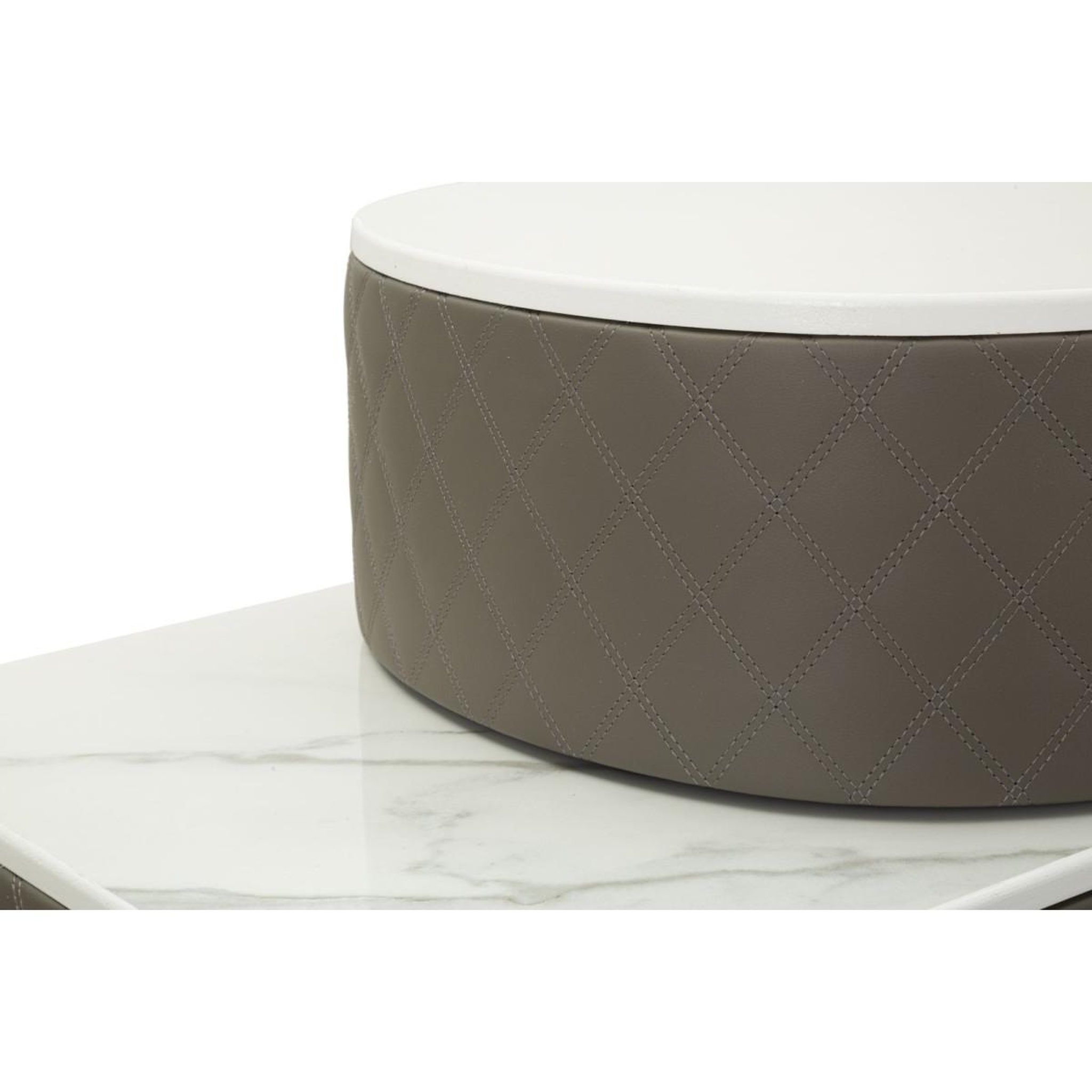 Voir la diapositive 6 : Paris Prix Coiffeuse avec pouf effet marbre  sharon  120 gris & or