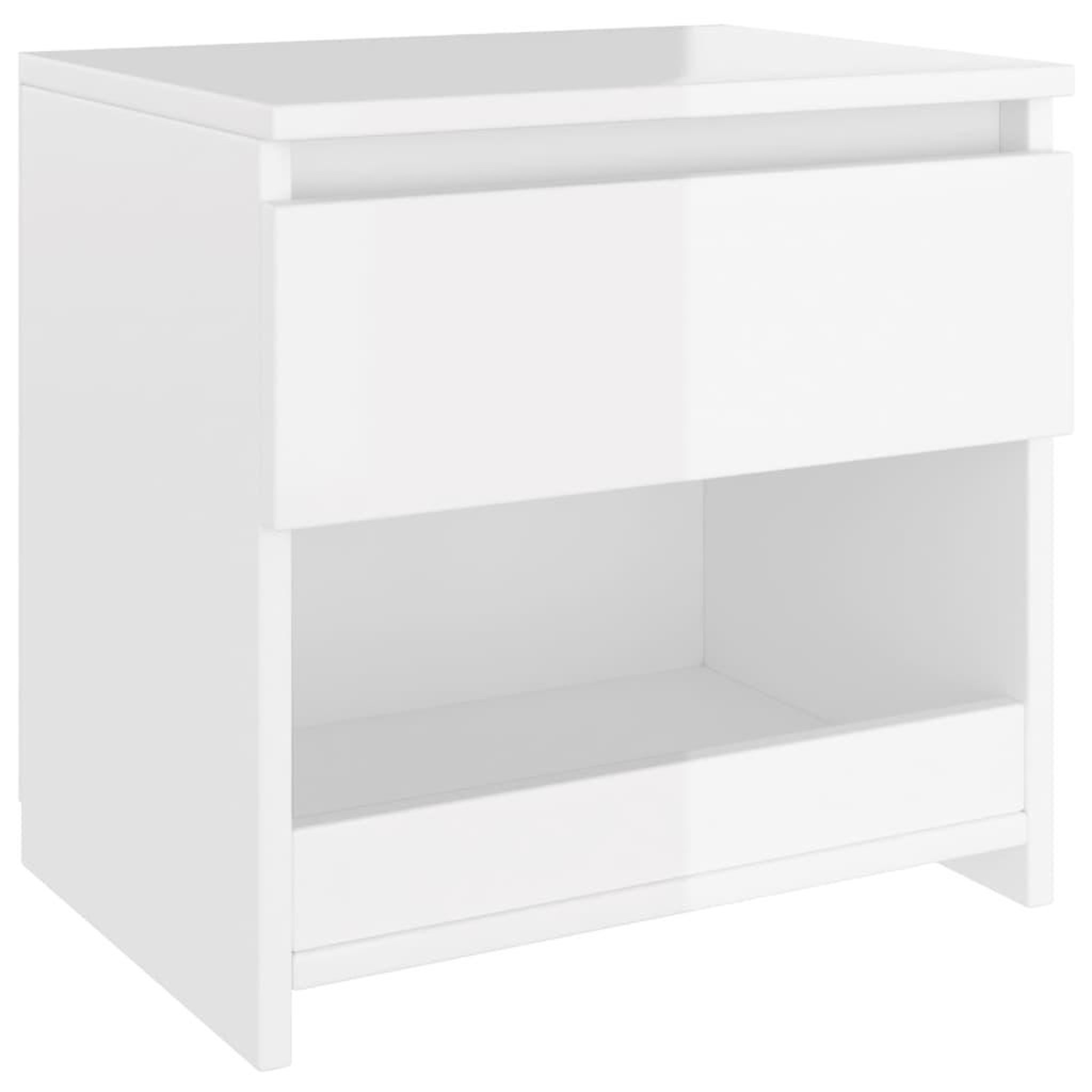 Voir la diapositive 2 : VIDAXL Table de chevet blanc brillant 40x30x39 cm bois d'ingenierie
