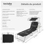 Voir la diapositive 6 : tectake Lot de 2 transats de jardin en acier pliable noir