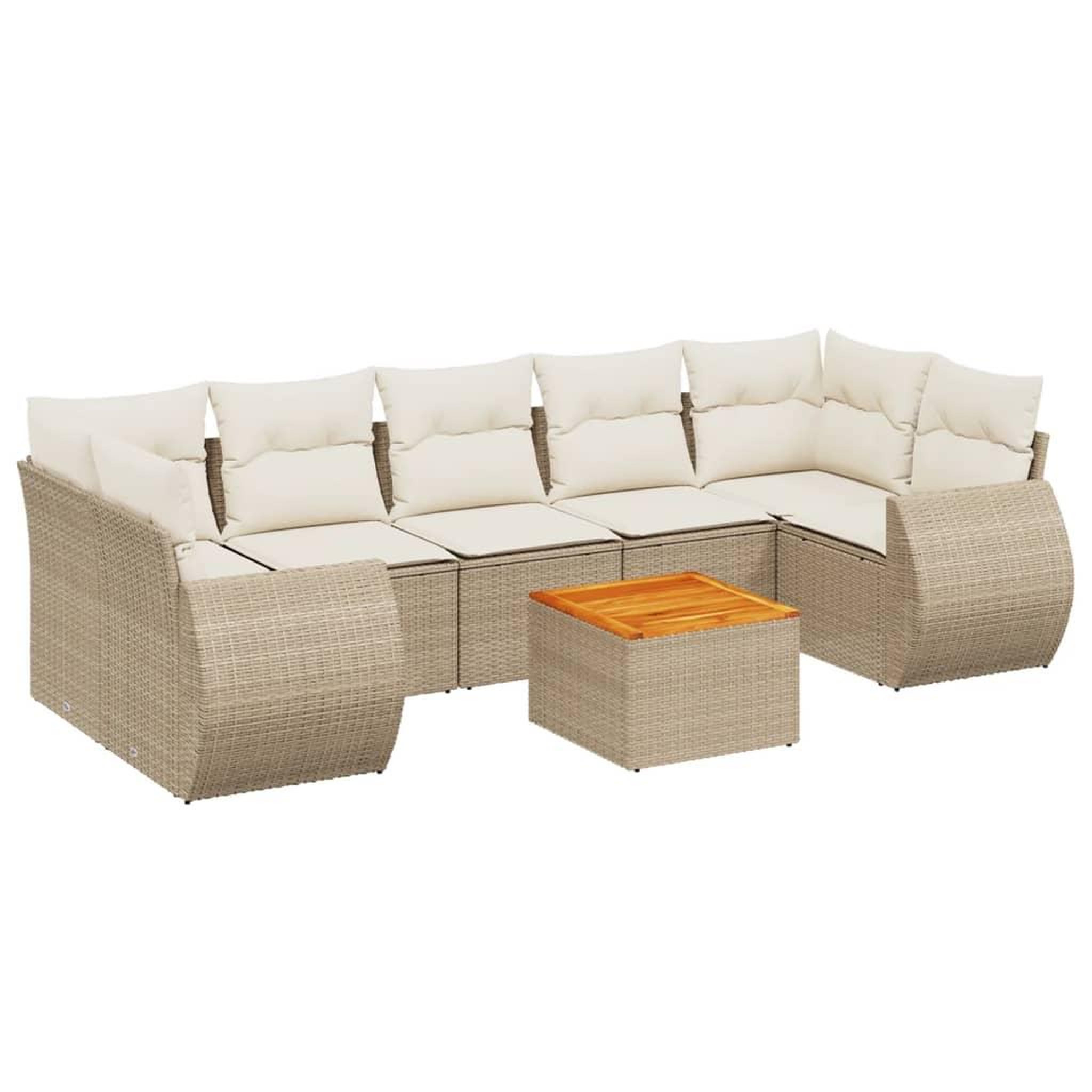 Voir la diapositive 2 : VIDAXL Salon de jardin avec coussins 8 pcs beige resine tressee