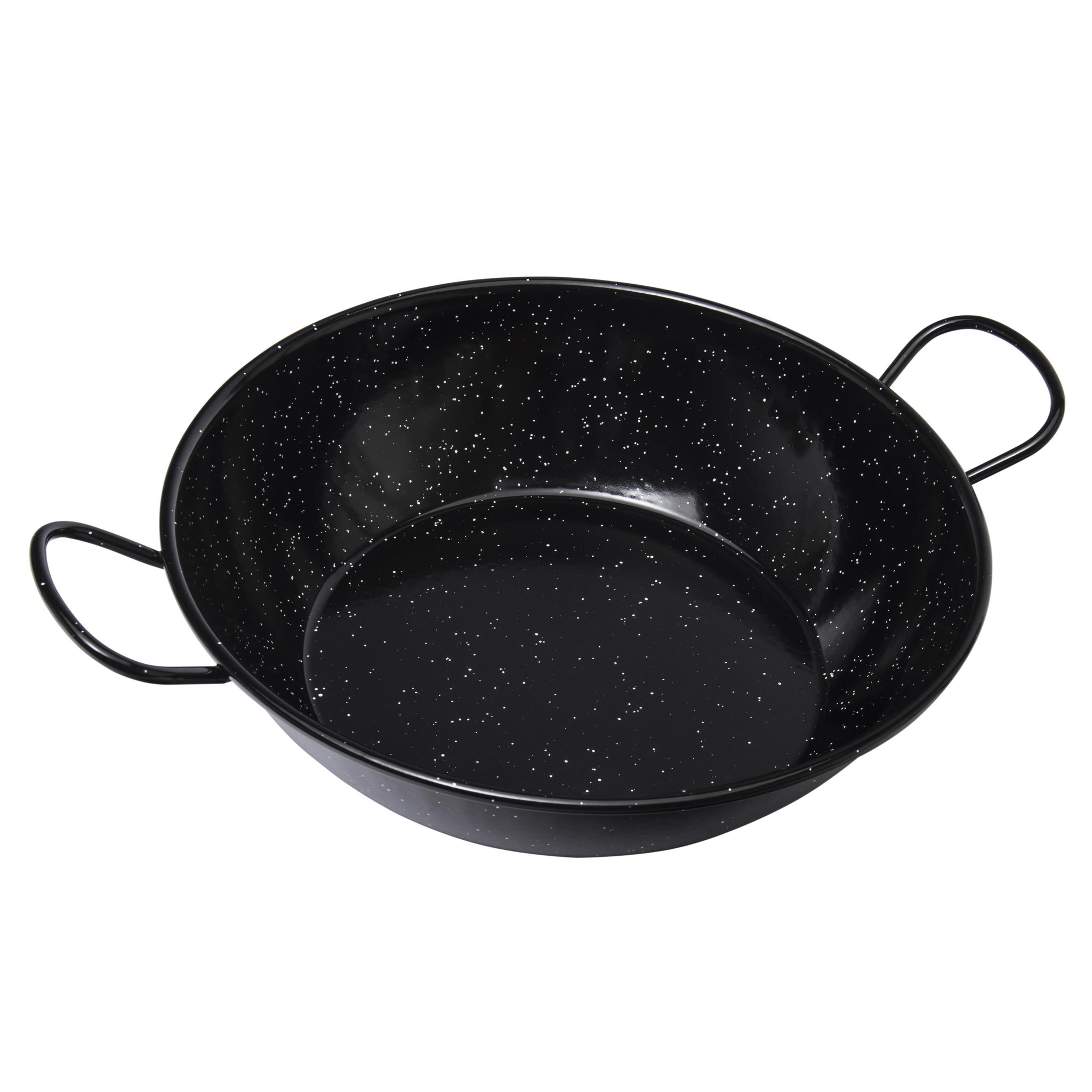 Voir la diapositive 1 :  Plat à paella haut en métal émaillé 2 poignées   ø 36 cm