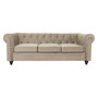 Voir la diapositive 1 : Paris Prix Canapé 3 Places Velours  Chesterfield  209cm Taupe
