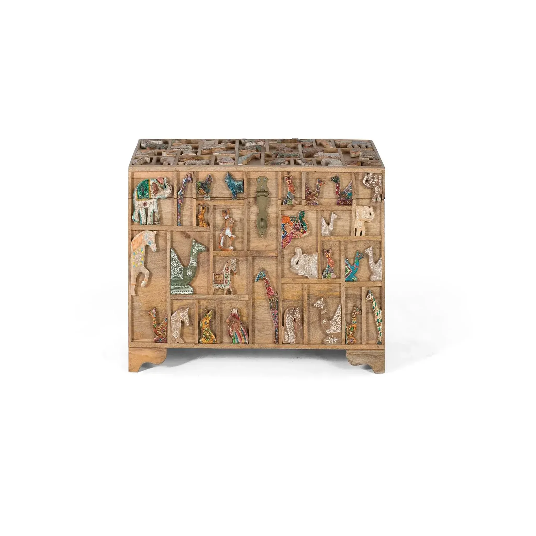 GINER Y COLOMER SL Coffre en bois de manguier 80 cm style rustique vintage