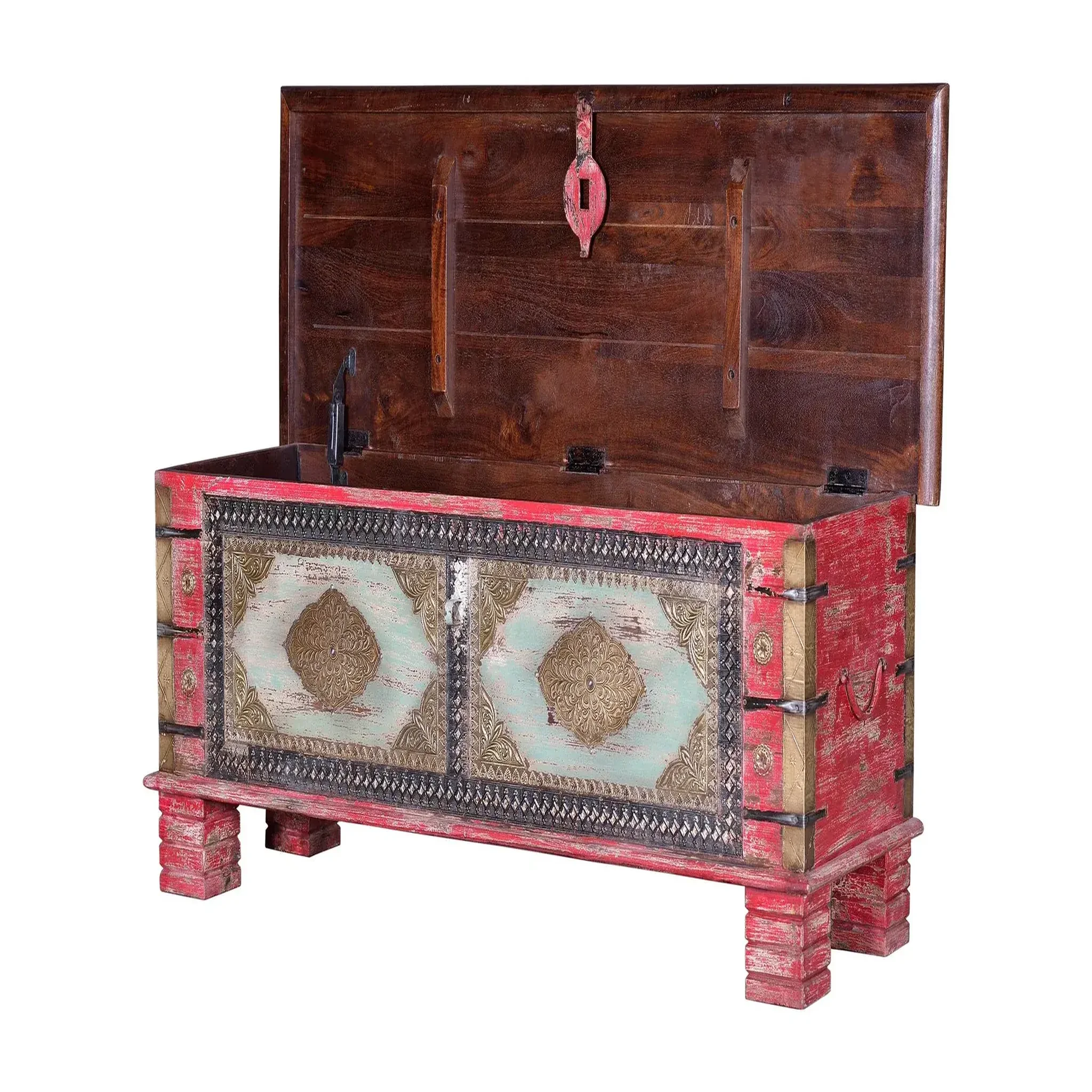 Voir la diapositive 2 : GINER Y COLOMER SL Coffre en bois de manguier massif 116 cm style rustique