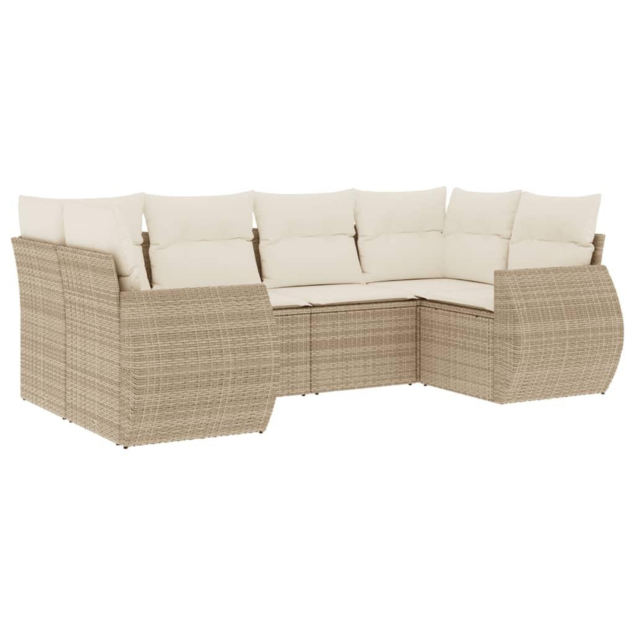Voir la diapositive 2 : VIDAXL Salon de jardin avec coussins 6 pcs beige resine tressee
