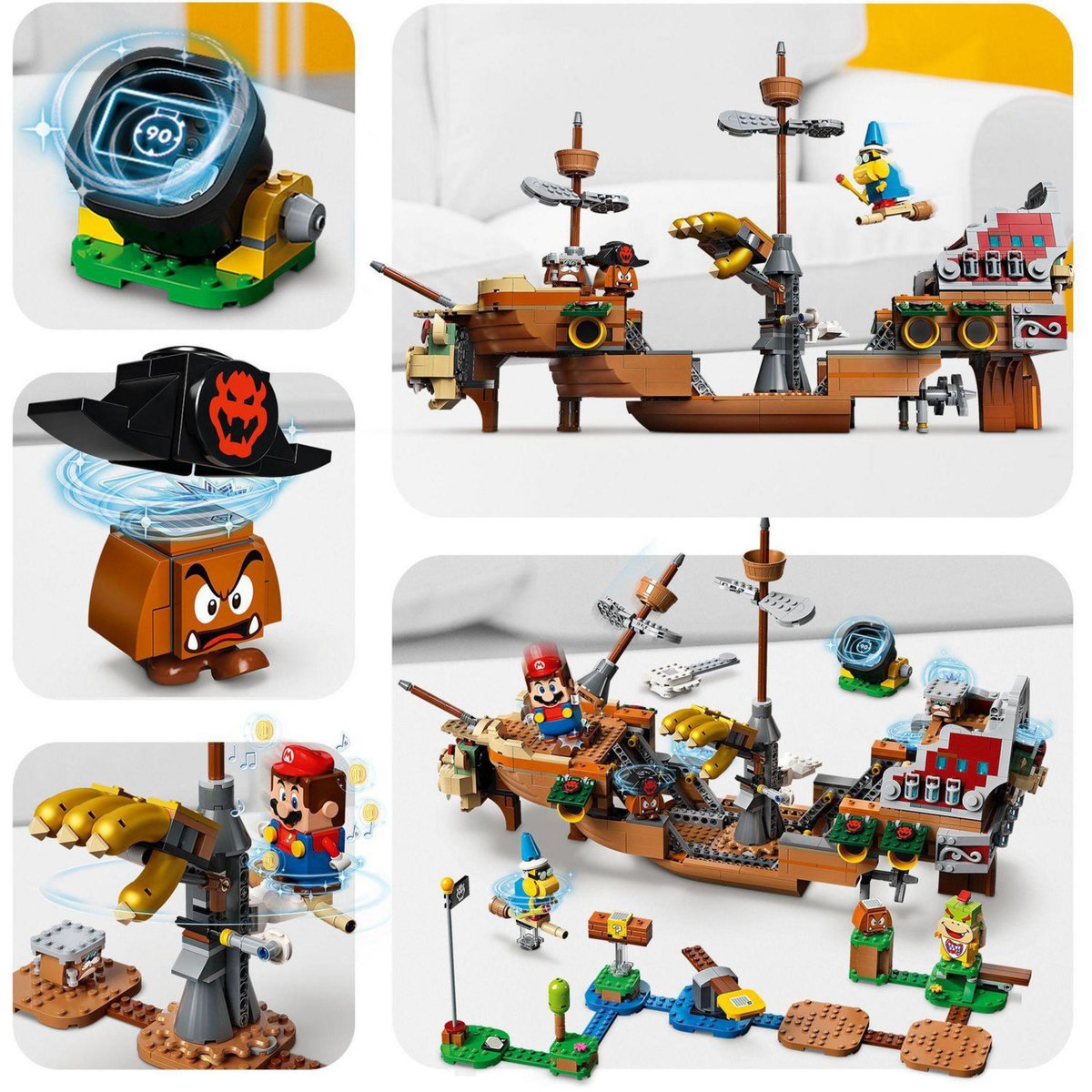 LEGO Super Mario 71391 Ensemble d'Extension La Forteresse Volante de Bowser Jouet