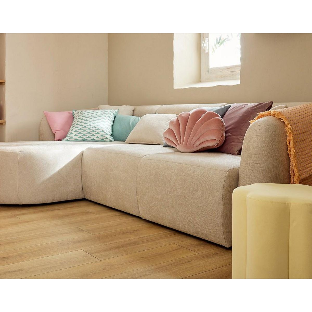 LISA DESIGN Ikare - canapé modulable d'angle gauche - 4 places - en tissu