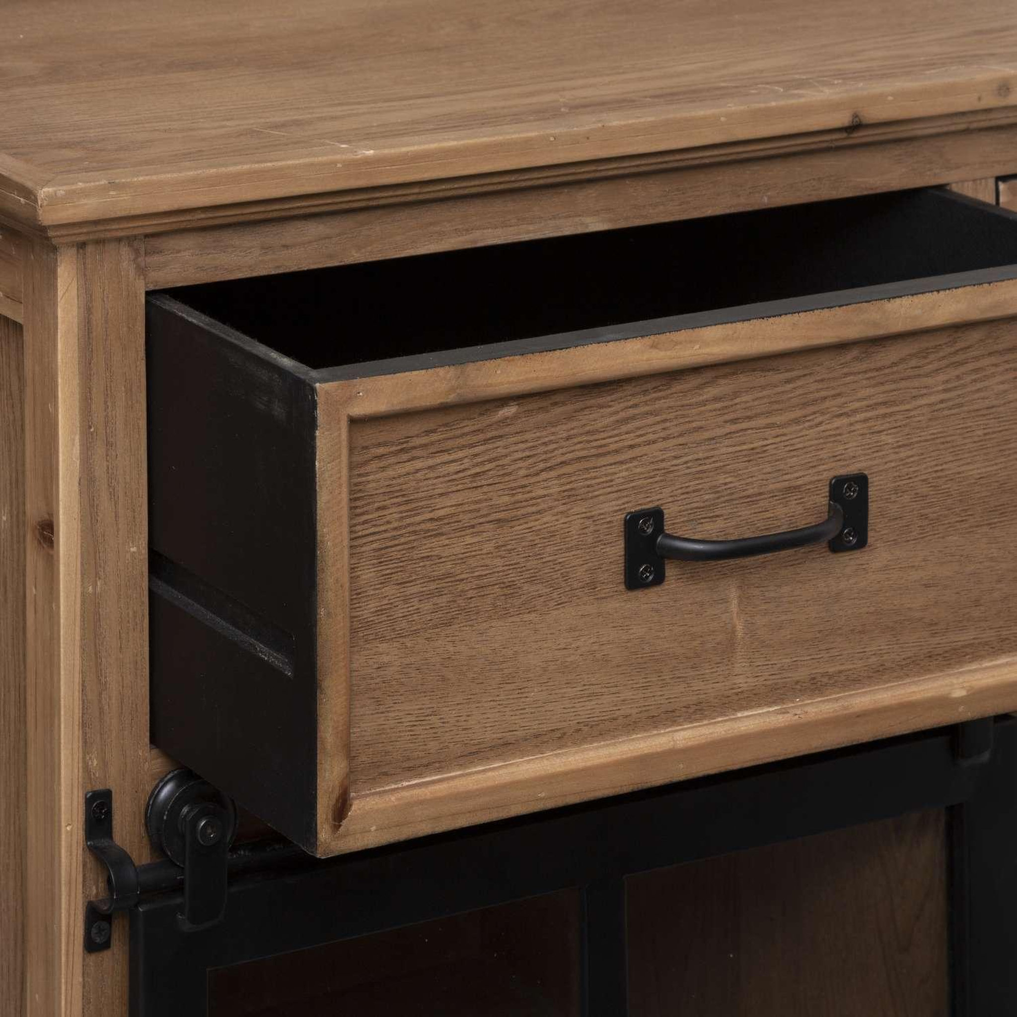 Voir la diapositive 4 : ATMOSPHERA Buffet avec porte coulissante en verre danik - marron et noir