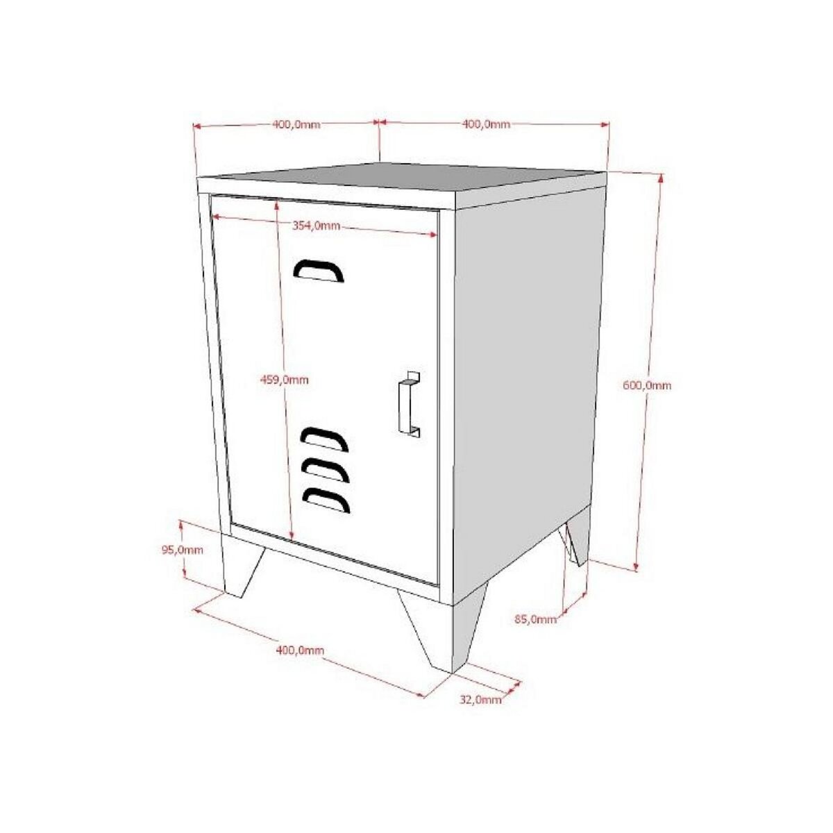 Vipack Lit et chevet 90x200 vert Bronxx