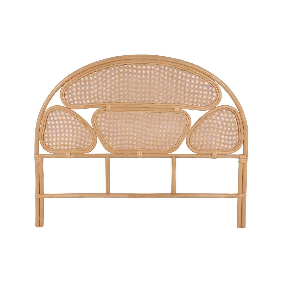 SWEEEK Tête de lit en rotin naturel et cannage, bois clair, bohème