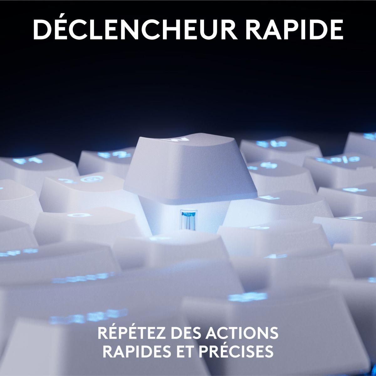 Logitech Clavier gamer G Pro X TKL Rapid Blanc