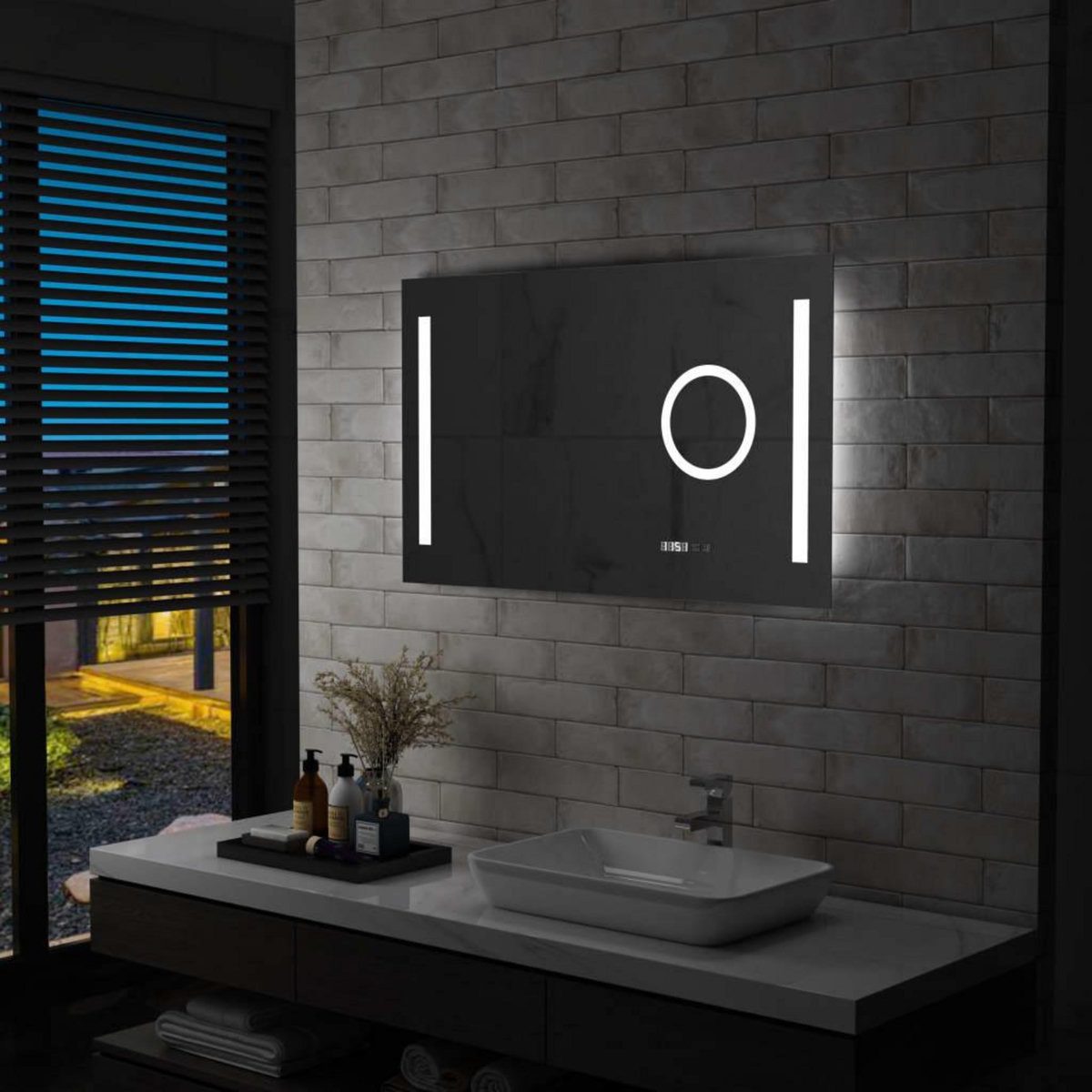 VIDAXL Miroir mural a LED de salle de bain et capteur tactile 100x60cm