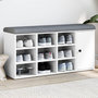 Voir la diapositive 1 : VIDAXL Banc a chaussures blanc 102x32x50 cm bois d'ingenierie
