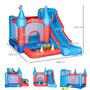 OUTSUNNY Château gonflable enfant - toboggan, trampoline, piscine, mur d'escalade - gonfleur, sac de transport inclus - dim. 3,33L x 2,8l x 2,1H m - polyester rouge bleu