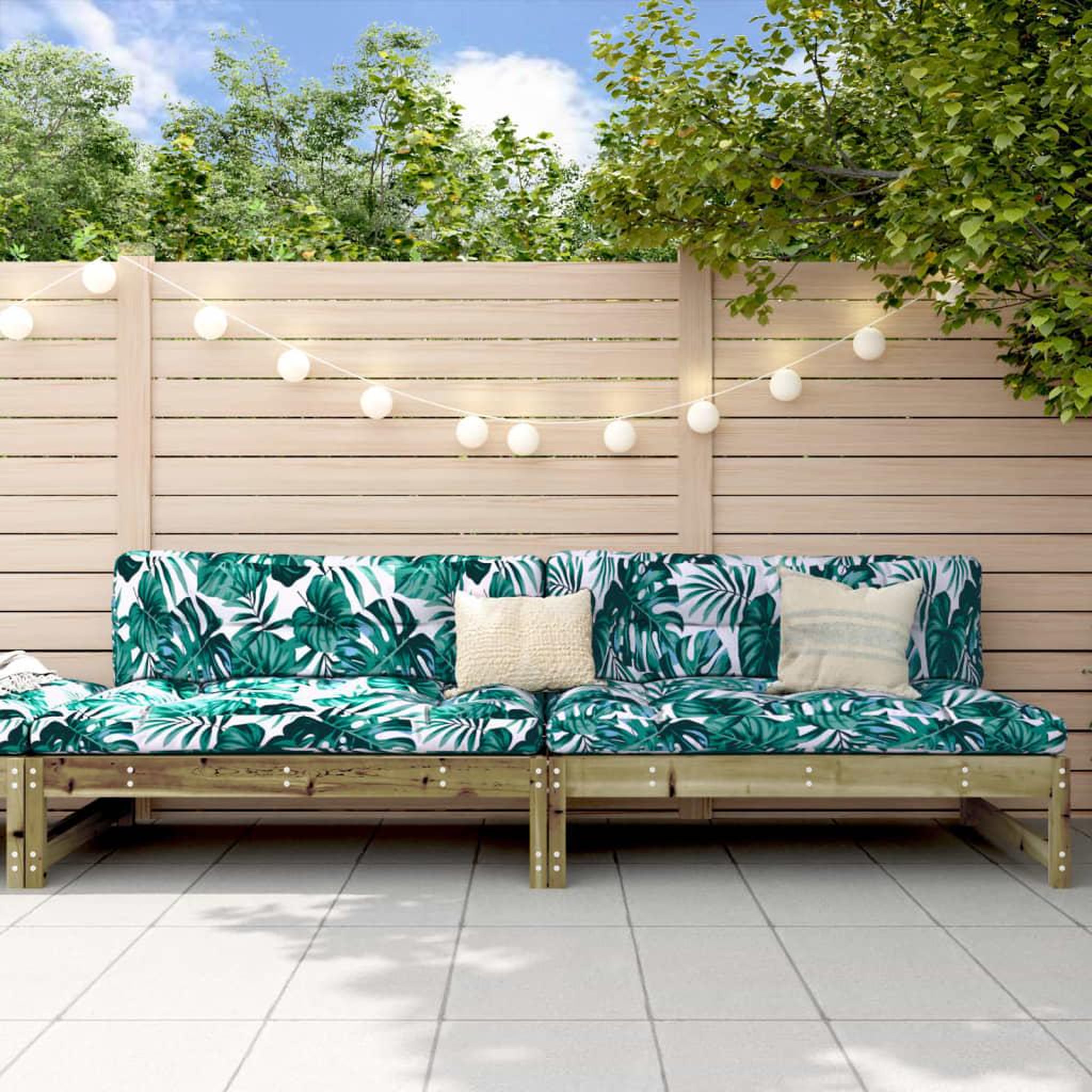 VIDAXL Canapes centraux de jardin 2 pcs 120x80 cm bois de pin impregne