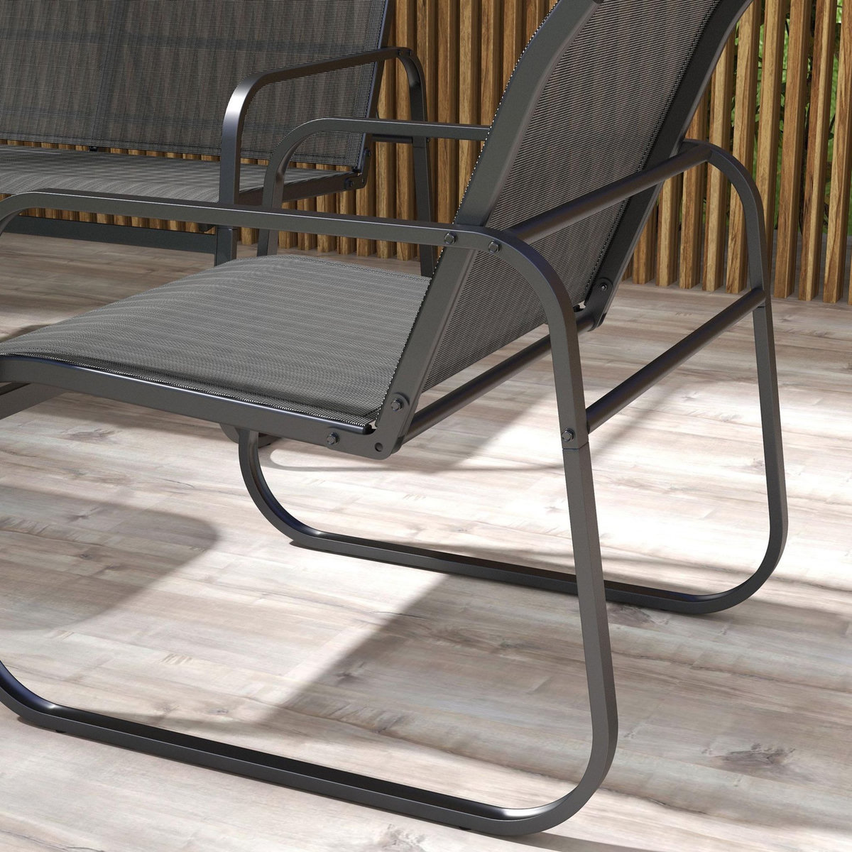 OUTSUNNY Ensemble salon de jardin 2 fauteuils canapé 2 places table basse