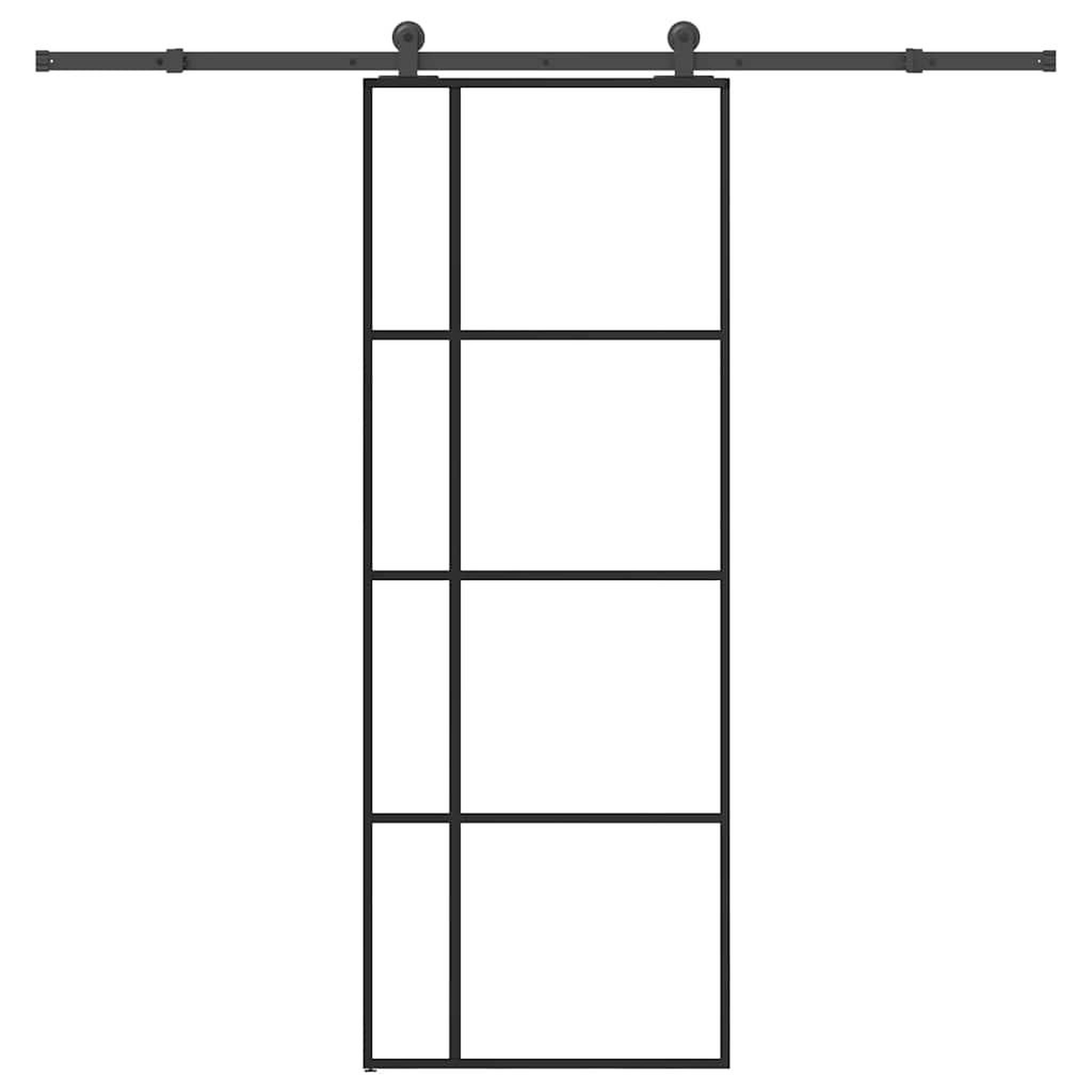 VIDAXL Porte coulissante avec kit de quincaillerie 76x205 cm Verre ESG
