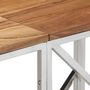 Voir la diapositive 5 : VIDAXL Table console argente acier inoxydable et bois massif d'acacia