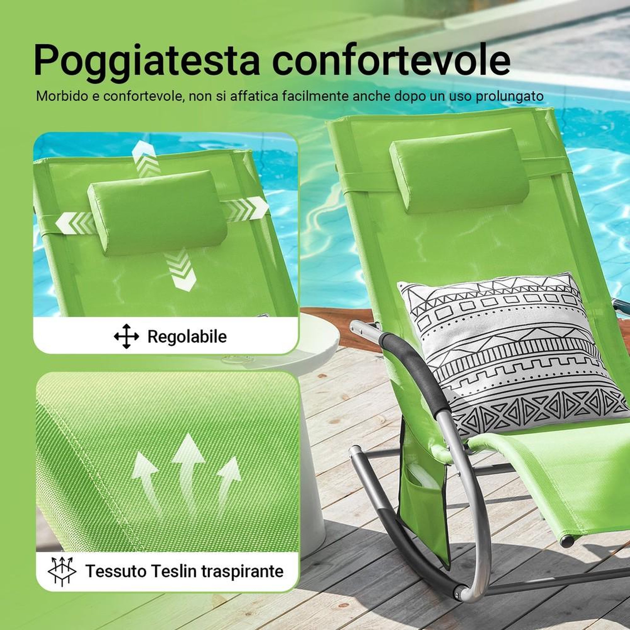 Voir la diapositive 4 : SOBUY SoBuy - Lot de 2 chaises à bascule pour jardin - Moderne - OGS28X2