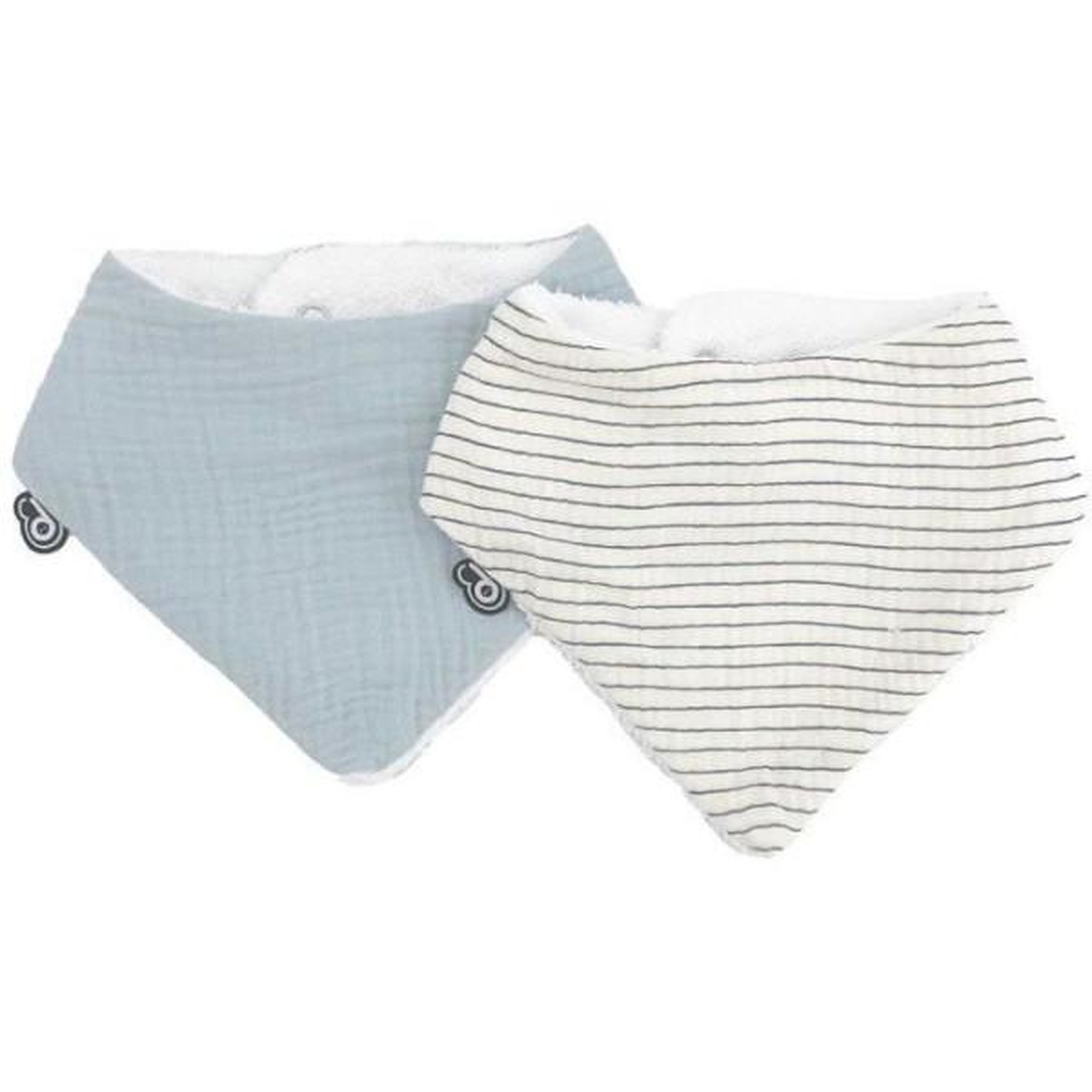 DOMIVA Lot de 2 bavoirs bandana - domiva - tu - mousseline - bleu vintage rayures