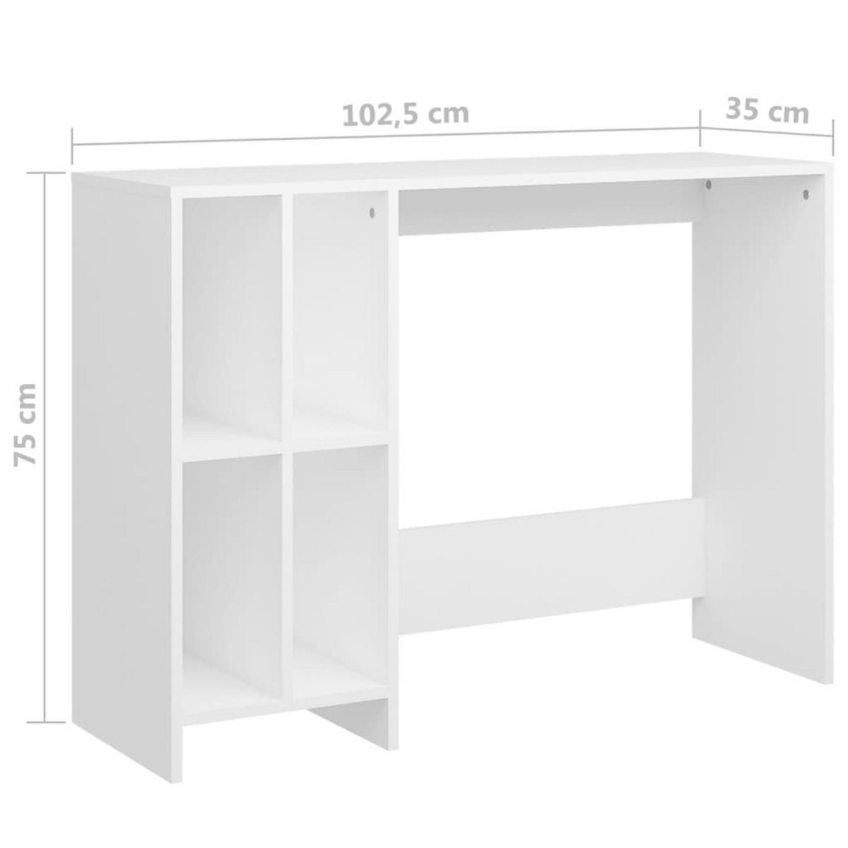 VIDAXL Bureau d'ordinateur portable blanc bois d'ingenierie