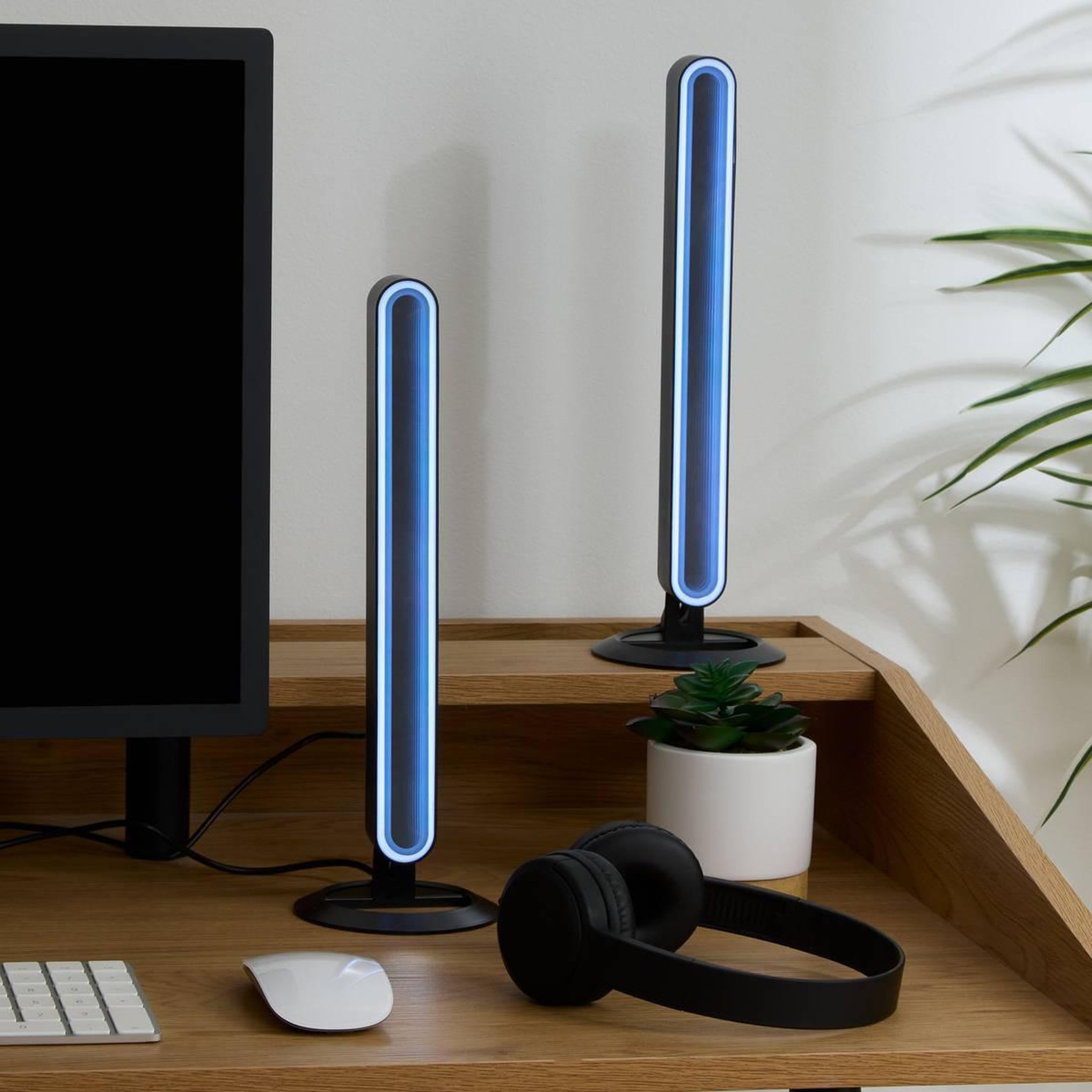 Voir la diapositive 6 : ATMOSPHERA Lot de 2 Barres Lumineuses  Maera  30cm Noir