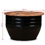 Voir la diapositive 6 : VIDAXL Table basse Bois de recuperation massif Forme de baril Noir