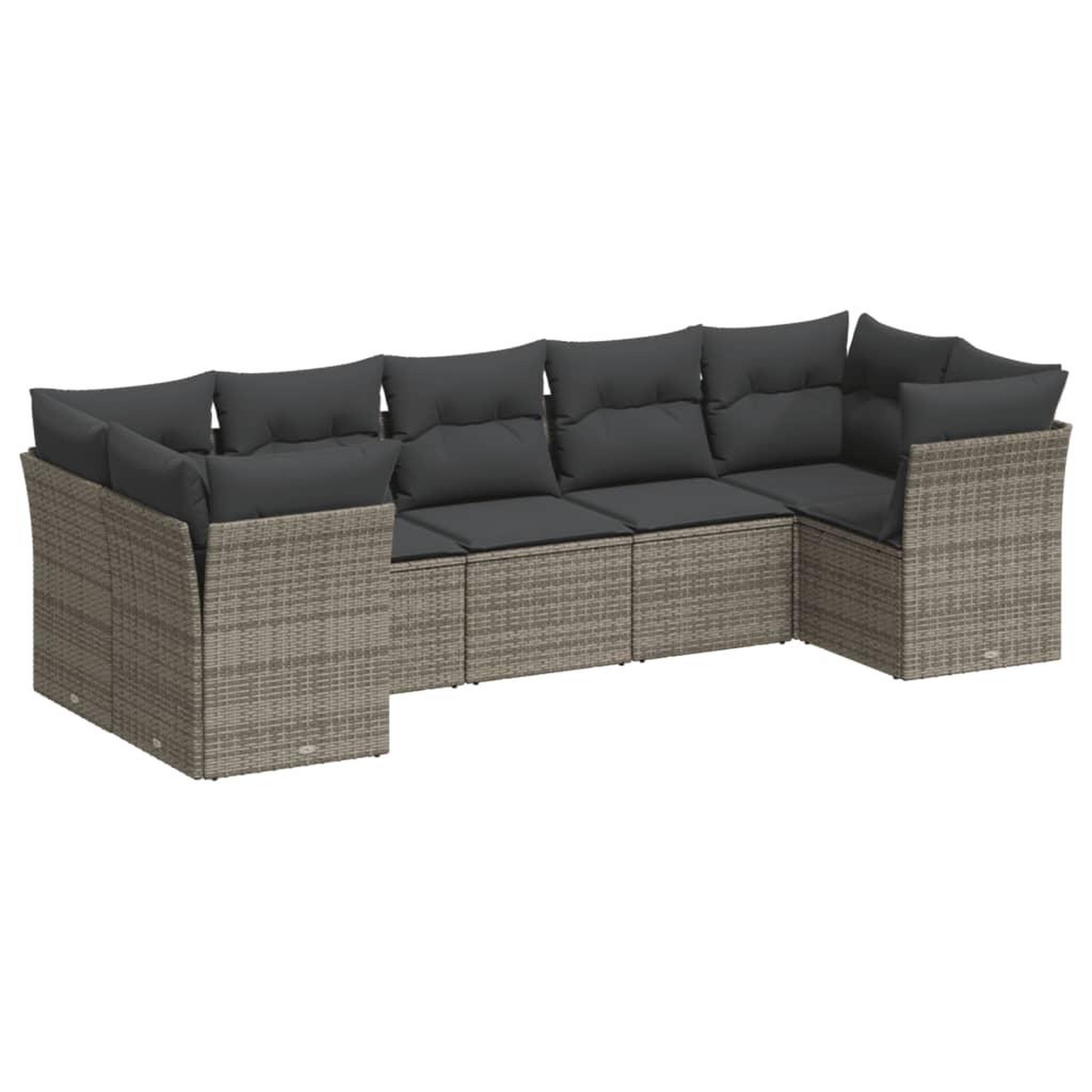Voir la diapositive 2 : VIDAXL Salon de jardin avec coussins 7 pcs gris resine tressee