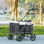 Voir la diapositive 2 : PAWHUT Poussette pliable animaux chien chat nacelle amovible 4 roues gris