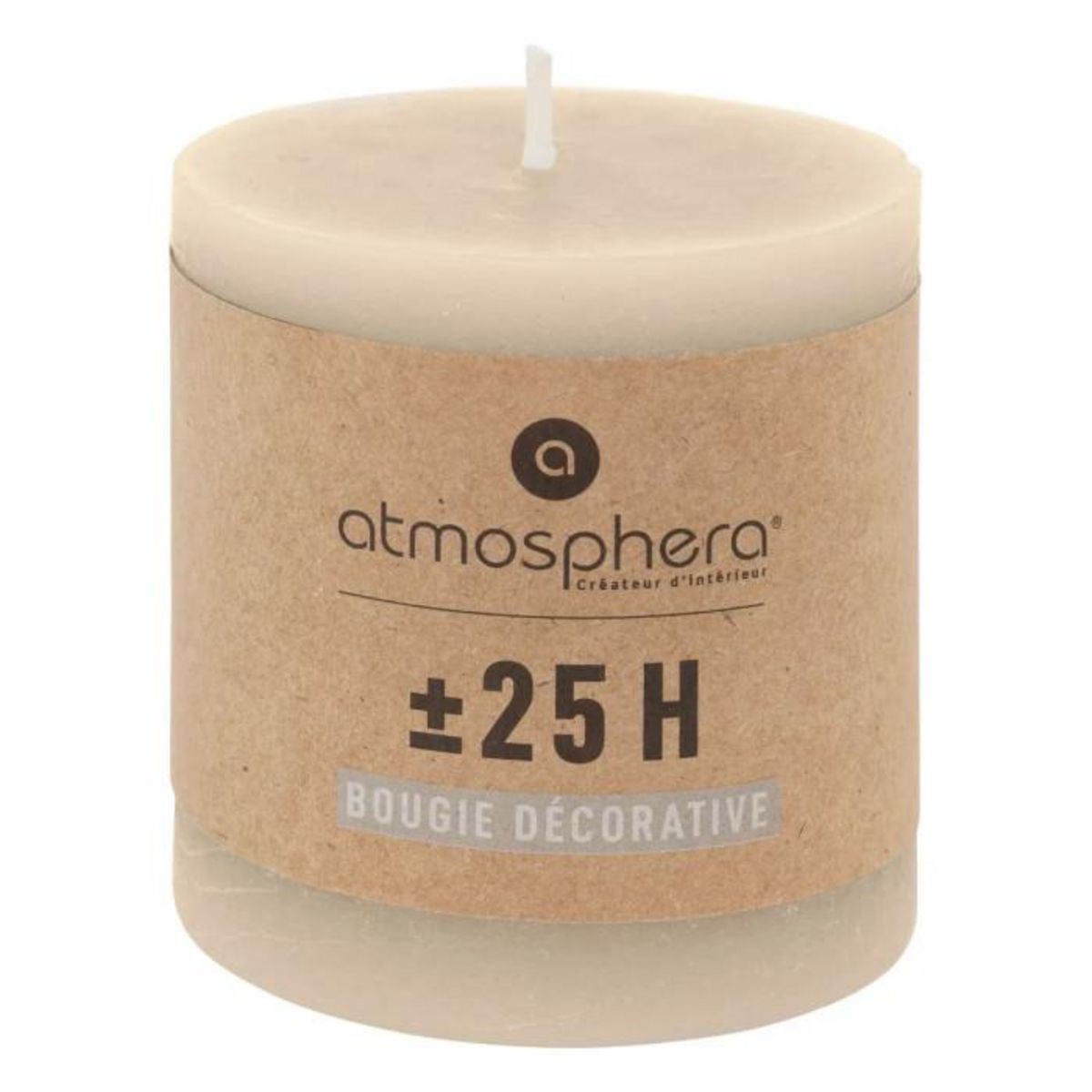 COMPTOIR DE LA BOUGIE Bougie Ronde  Rustic  7cm Taupe