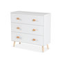 Voir la diapositive 6 : SWEEEK Commode enfant. décor bois. blanc. 3 tiroirs. pieds et poignées nuage en pin