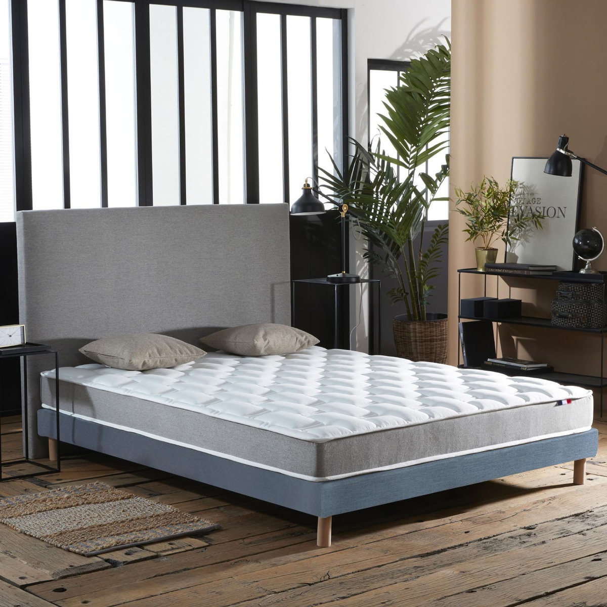 IDLITERIE Ensemble matelas mémoire de forme et mousse HR ZENITH avec sommier - confort français