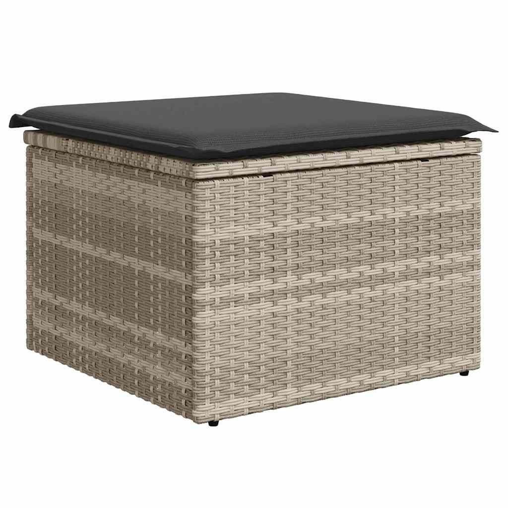 Voir la diapositive 5 : VIDAXL Salon de jardin avec coussins 7 pcs gris clair resine tressee