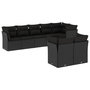 Voir la diapositive 2 : VIDAXL Salon de jardin 8 pcs avec coussins noir resine tressee