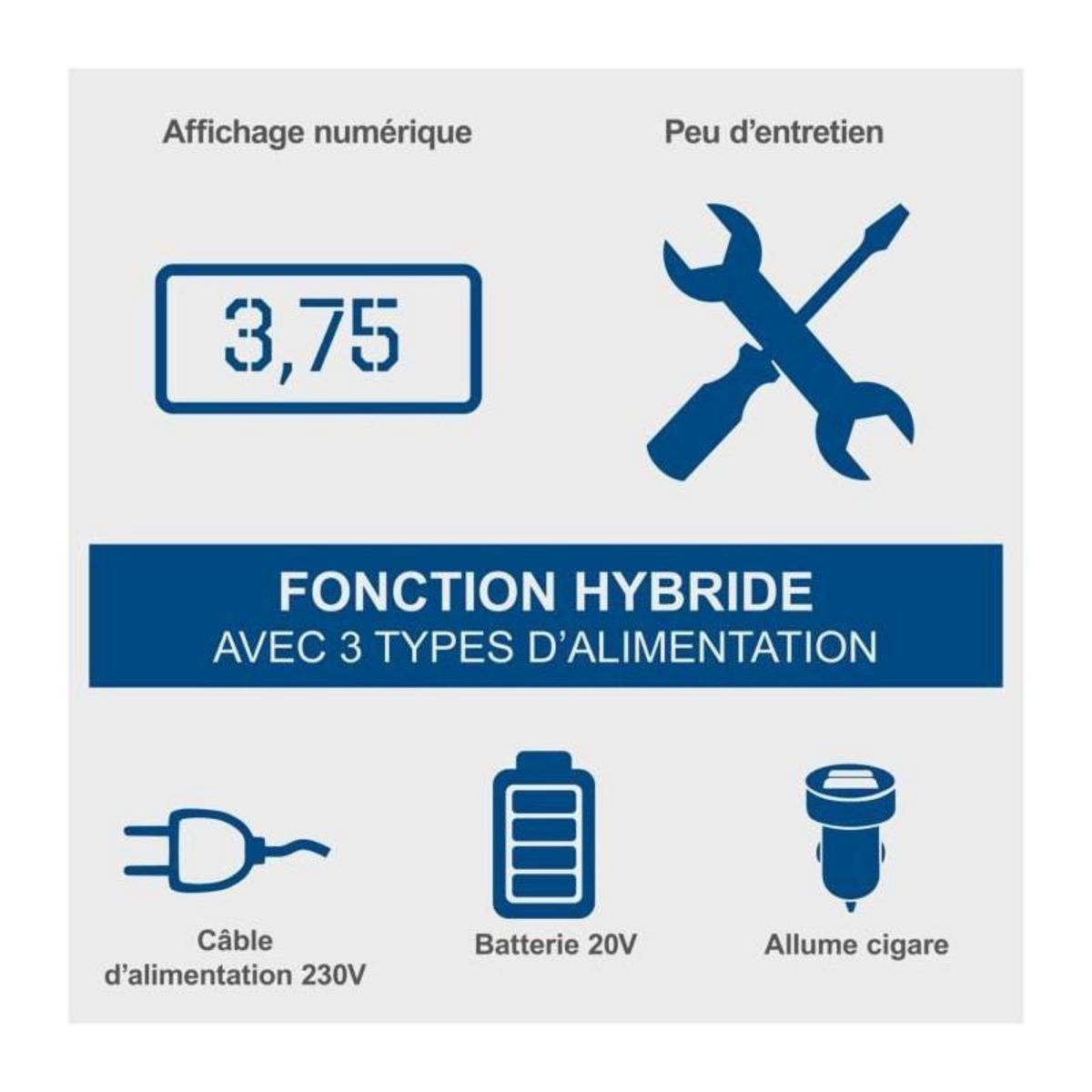 SCHEPPACH Compresseur electrique hybride SCHEPPACH 20V IXES 10 bars - Alim : bat/secteur/allume cigare - sans bat ni chargeur - Airforce 6