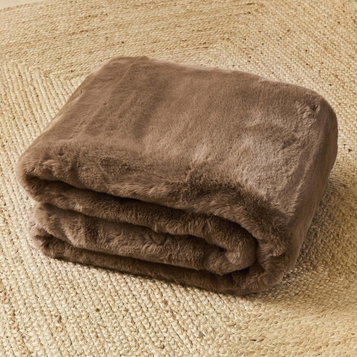 FUTURE HOME Plaid fausse fourrure 150x200 cm